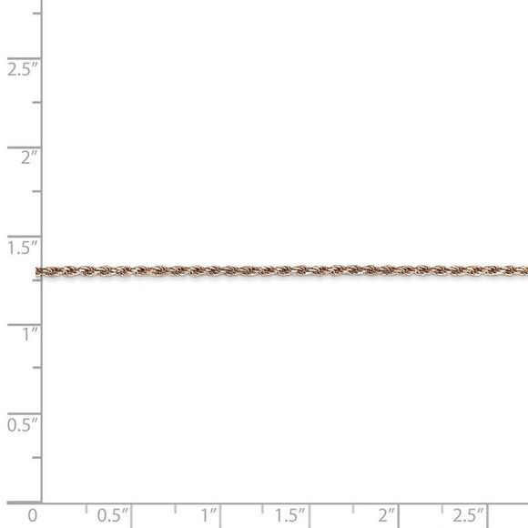 1.5mm, 14k Rose Gold, Diamond Cut Solid Rope Chain Necklace, 18 Inch - Picture 5 of 8